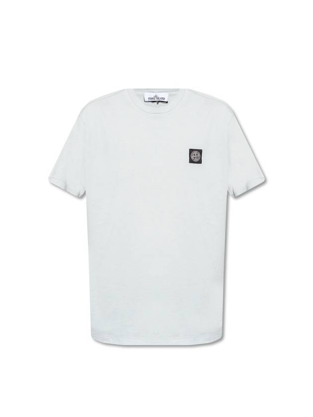 Wappen Logo Patch Short Sleeve T-Shirt Pearl Grey - STONE ISLAND - BALAAN 1