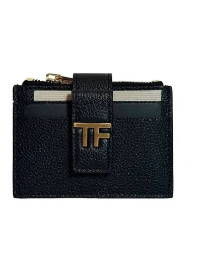 Logo Leather Card Wallet Black - TOM FORD - BALAAN 2