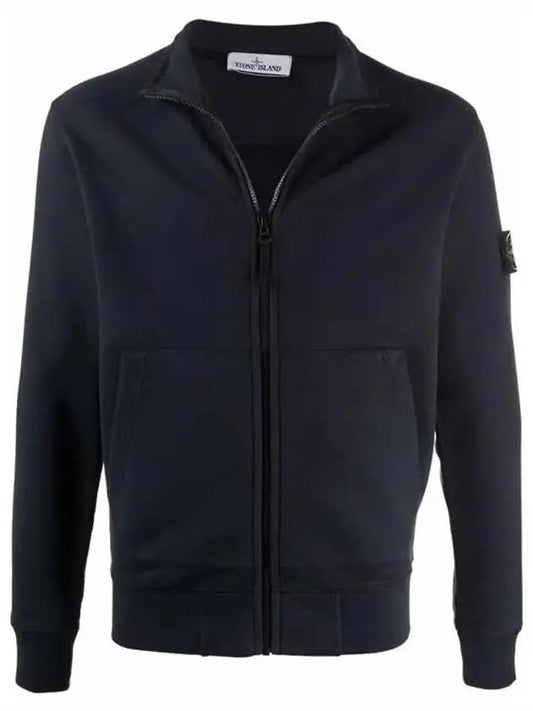 Wappen Patch Cotton Zip-up Jacket Navy - STONE ISLAND - BALAAN 1