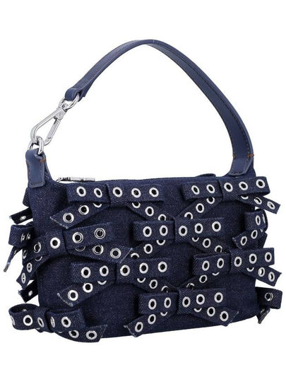 Denim small bow eyelet butterfly pouch bag - GANNI - BALAAN 2