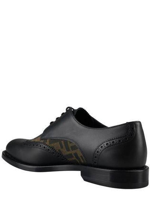 Leather Lace Up Derby Black - FENDI - BALAAN 4