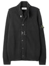 Lambswool Knit Cardigan Black - STONE ISLAND - BALAAN 2