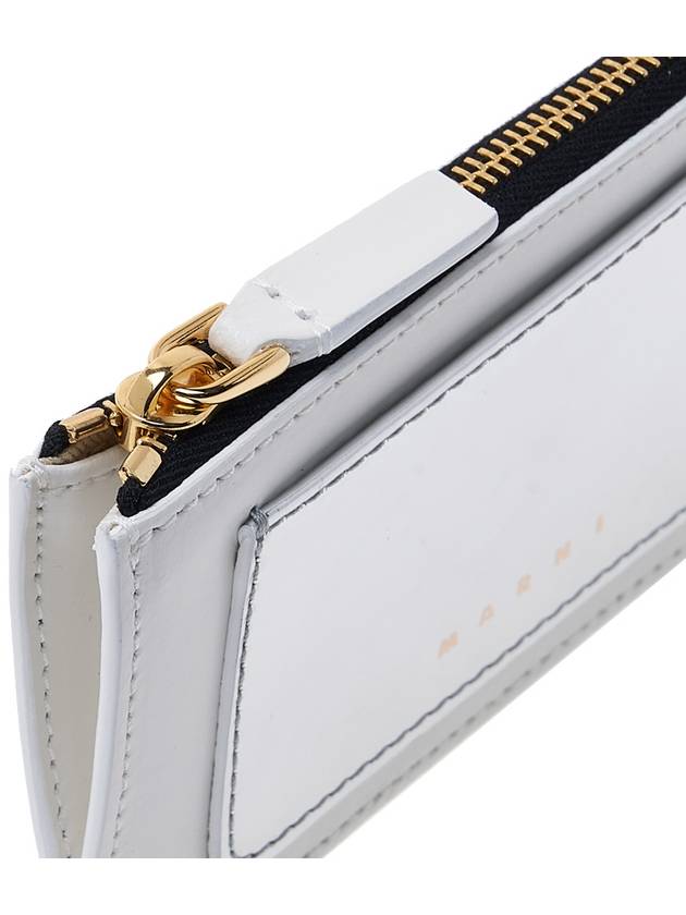 Logo Zipper Leather Card Wallet Silver - MARNI - BALAAN 8