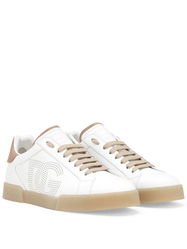 Portofino perforated DG logo low top sneakers white - DOLCE&GABBANA - BALAAN 4