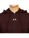 Courr ges 323JVE051JS0091 BURGUNDY Women s Crop Hooded Zip up - COURREGES - BALAAN 9