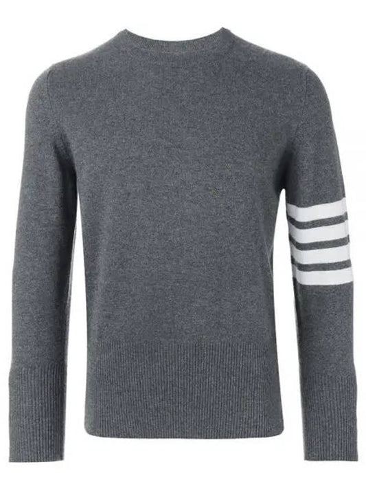 Diagonal Classic Cashmere Knit Top Grey - THOM BROWNE - BALAAN 2