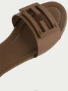 Baguette FF Logo Leather Slippers Mocha - FENDI - BALAAN 7
