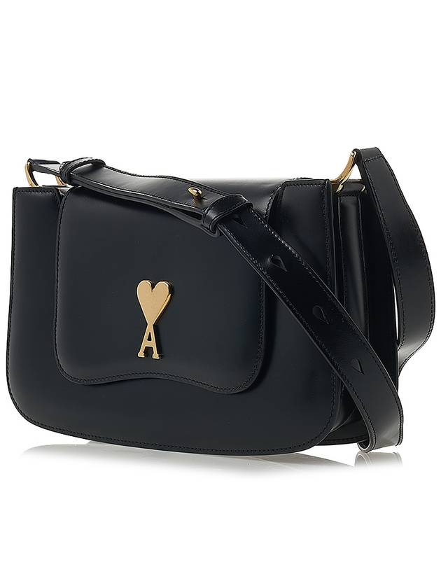 Heart Logo Flap Cross Bag Black - AMI - BALAAN 3