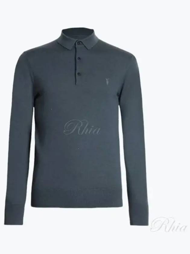 Men s Collar Long Sleeve T Shirt Top MK005D BEETLE Blue - ALLSAINTS - BALAAN 1