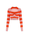 Cut-Out Striped Knit Top Red - MARNI - BALAAN 2