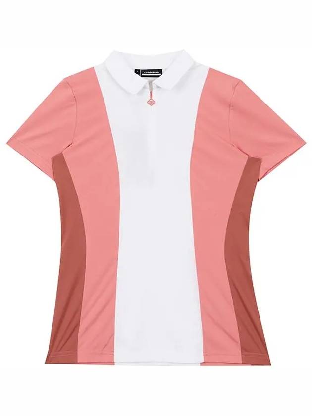 Women's Evelina Golf Polo Shirt Strawberry Ice - J.LINDEBERG - BALAAN 3