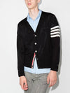 Men's Sustainable Classic Diagonal Wool Cardigan Navy - THOM BROWNE - BALAAN 5