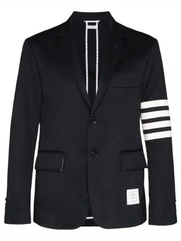 4 Bar Armband Cotton Blazer Jacket Navy - THOM BROWNE - BALAAN 2