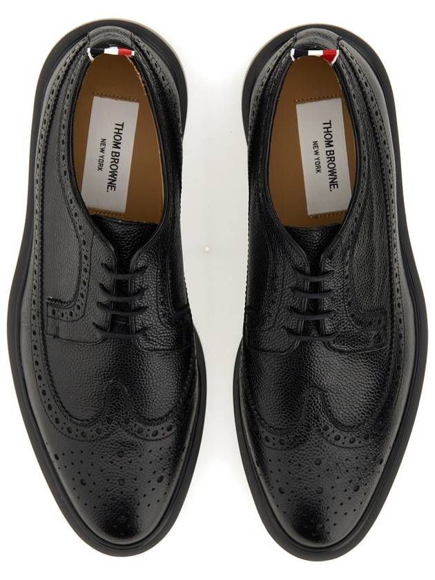 Men's Classic Long Wing Brogue Lace Up Brogue Shoes Black - THOM BROWNE - BALAAN 7