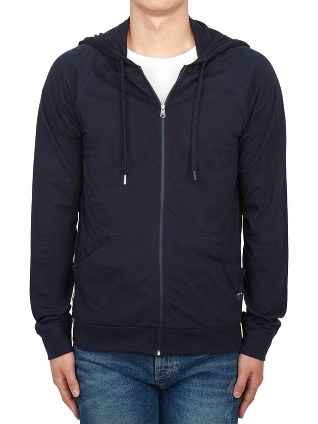 Cotton Jersey Zip Lounge Hoodie Navy - PAUL SMITH - BALAAN 3