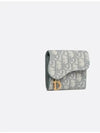 Saddle Oblique Jacquard Lotus Wallet Grey - DIOR - BALAAN 3