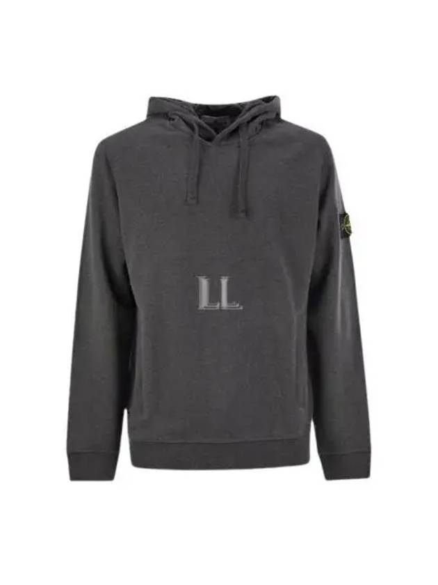 Wappen Patch Brushed Cotton Fleece Hoodie Dark Grey Melange - STONE ISLAND - BALAAN 2