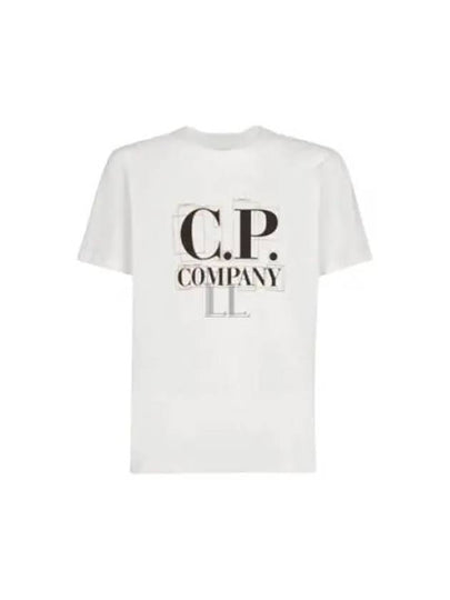 Graphic Logo Print Short Sleeve T-Shirt White - CP COMPANY - BALAAN 2