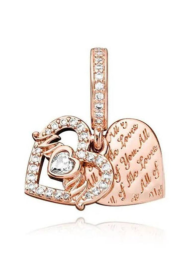 Heart Mum Dangle Bracelet Charm Rose Gold - PANDORA - BALAAN 1