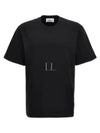 Patch Logo Round Neck Short Sleeved T-Shirt Black - AMI - BALAAN 2