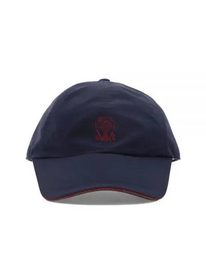 Embroidered Logo Curved Peak Ball Cap Navy - BRUNELLO CUCINELLI - BALAAN 2