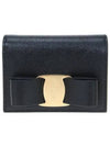 Vara Bow Gloss Flap Half Wallet Black - SALVATORE FERRAGAMO - BALAAN 2