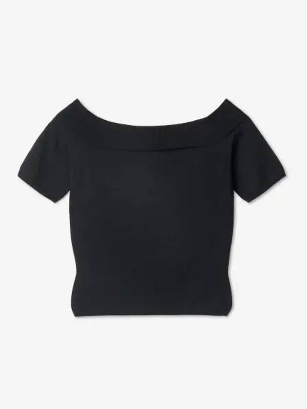 Off Shoulder Short Sleeve T-Shirt Black - ALEXANDER MCQUEEN - BALAAN 2