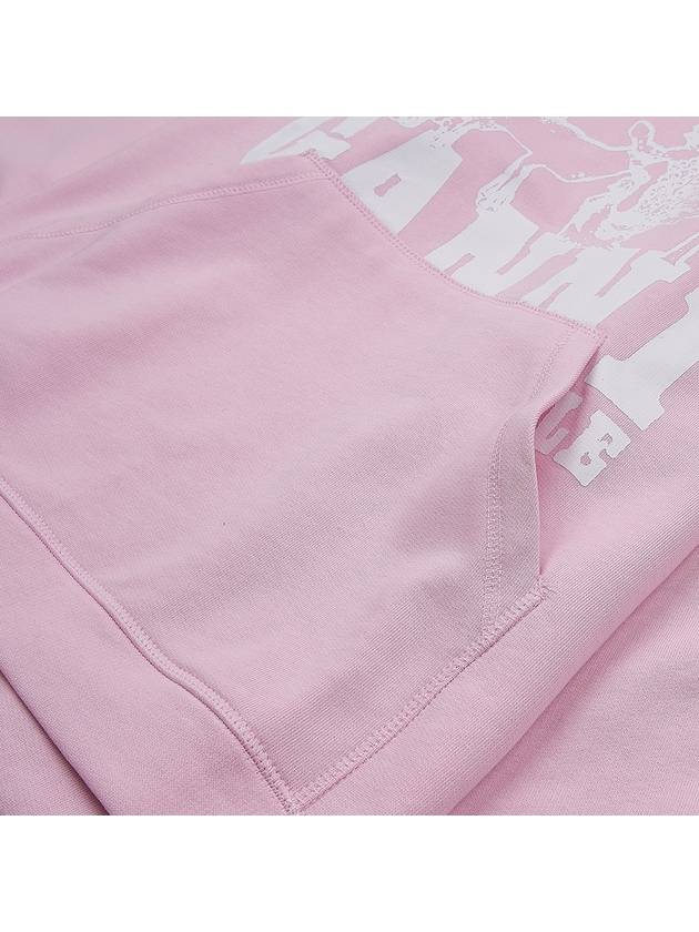 Women's Logo Print Organic Cotton Hoodie Pink - GANNI - BALAAN 5