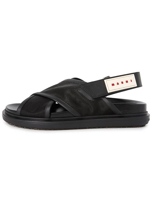 Logo Patch Crossover Sandals Black - MARNI - BALAAN 4