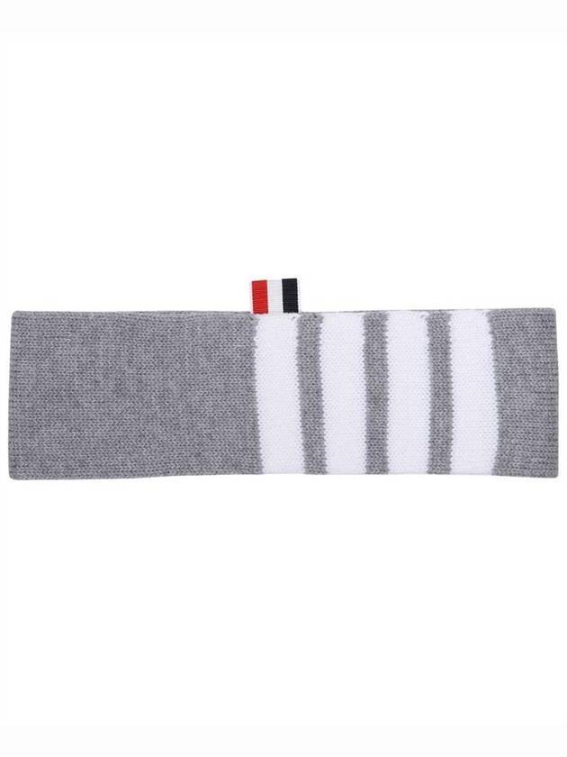 Jersey Stitch Merino Striped Headband Gray - THOM BROWNE - BALAAN.