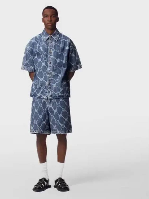 Monogram Printed Denim Short Sleeve Shirt Indigo - LOUIS VUITTON - BALAAN 2