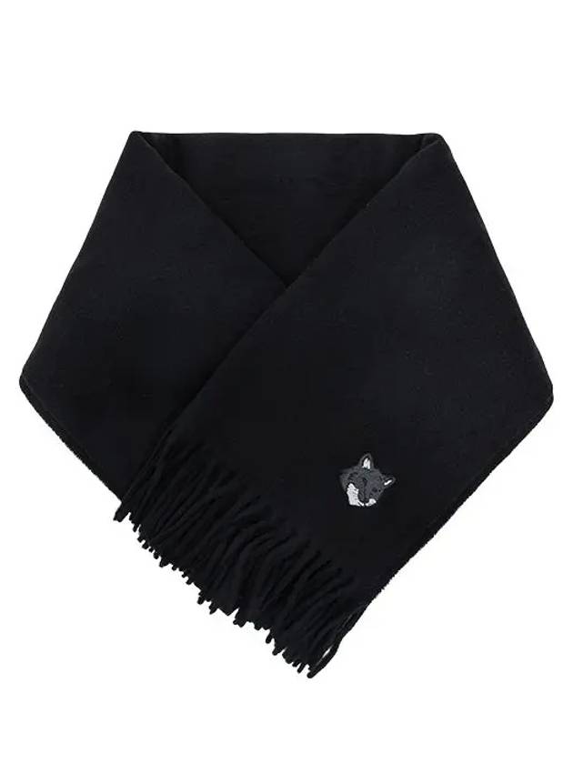 Wool Fox Head Muffler Black - MAISON KITSUNE - BALAAN 6