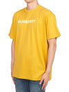 Men's Logo Print Cotton Short Sleeve T-Shirt Yellow - BURBERRY - BALAAN 3