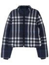 Night Check Crop Padding Dark Charcoal Blue - BURBERRY - BALAAN 11