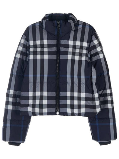 Check Crop Padding Night Blue - BURBERRY - BALAAN 2