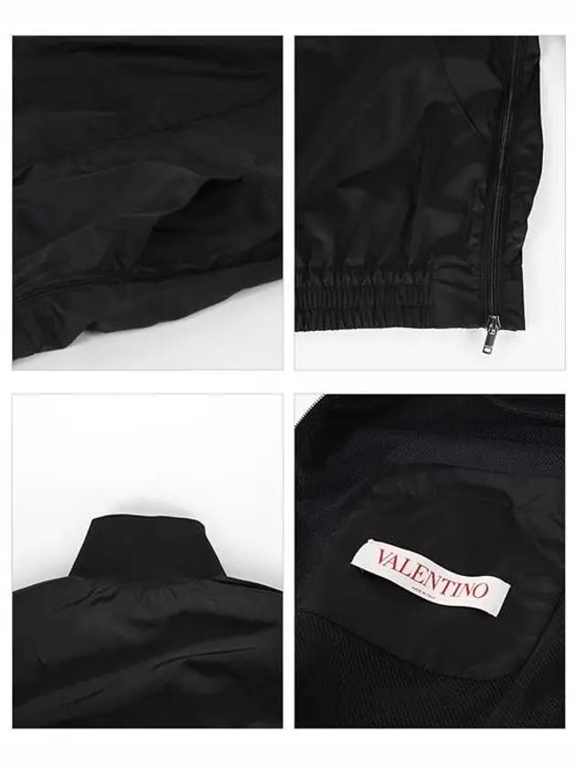 Logo Nylon Zip-up Jacket Black - VALENTINO - BALAAN 6