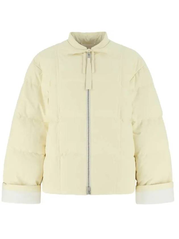 Recycled Fabric Padded Jacket Light Beige - JIL SANDER - BALAAN 1