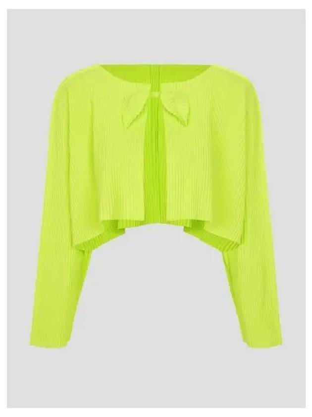 Leaf pleated spring fall cardigan citrus green domestic product GM0024080169819 - ISSEY MIYAKE - BALAAN 1