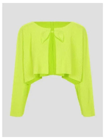 Leaf pleated spring fall cardigan citrus green domestic product GM0024080169819 - ISSEY MIYAKE - BALAAN 1