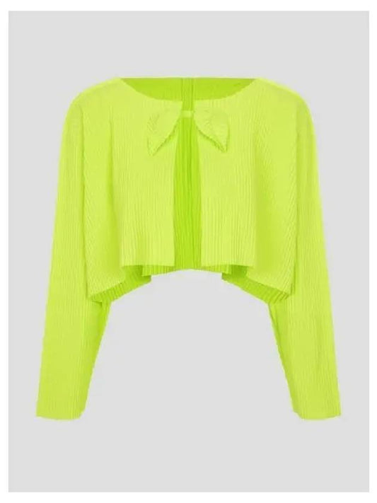 Leaf pleated spring fall cardigan citrus green domestic product GM0024080169819 - ISSEY MIYAKE - BALAAN 1