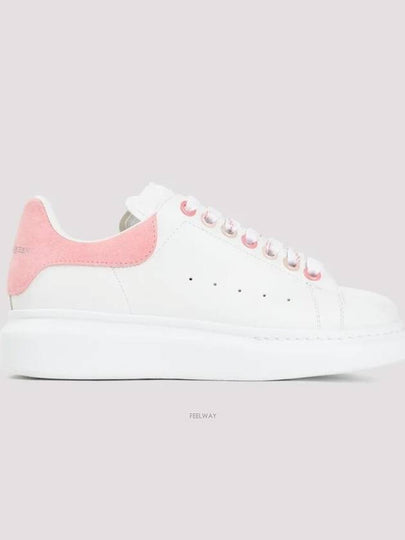 Oversized Leather Low Top Sneakers White Pink - ALEXANDER MCQUEEN - BALAAN 2