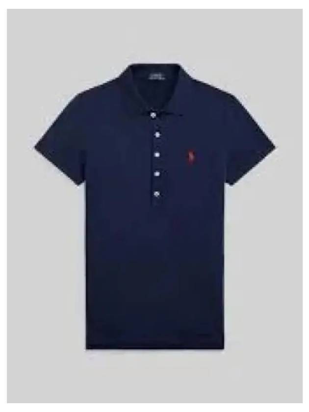 Embroidered Pony Logo Slim Fit Short Sleeve Polo Shirt Navy - POLO RALPH LAUREN - BALAAN 2