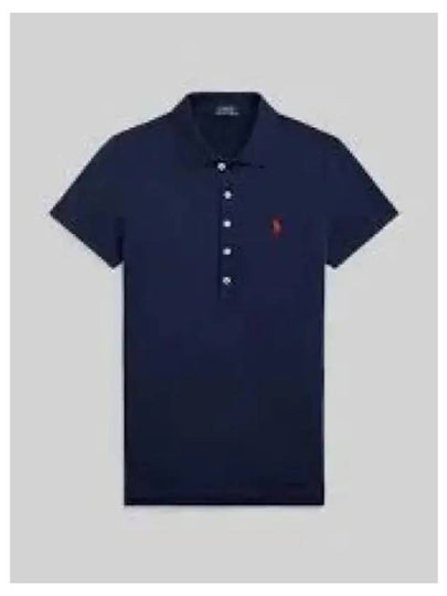 Embroidered Pony Logo Slim Fit Short Sleeve Polo Shirt Navy - POLO RALPH LAUREN - BALAAN 2