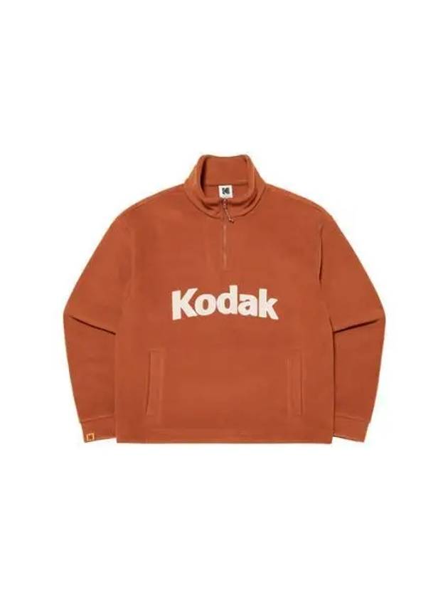 KODAK Apparel Essential Big Logo Microfleece Half Zip Up T Shirt RED - KODO - BALAAN 1