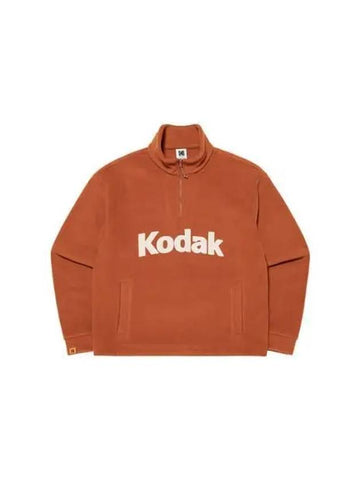 KODAK Apparel Essential Big Logo Microfleece Half Zip Up T Shirt RED - KODO - BALAAN 1