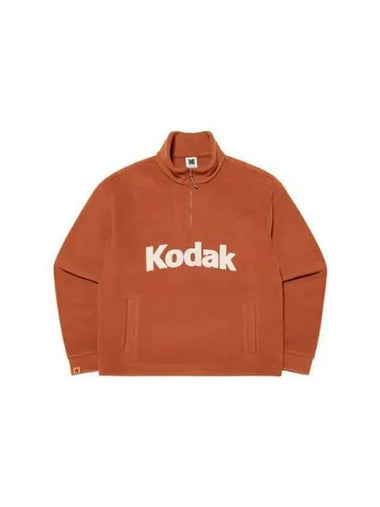 KODAK Apparel Essential Big Logo Microfleece Half Zip Up T Shirt RED - KODO - BALAAN 1