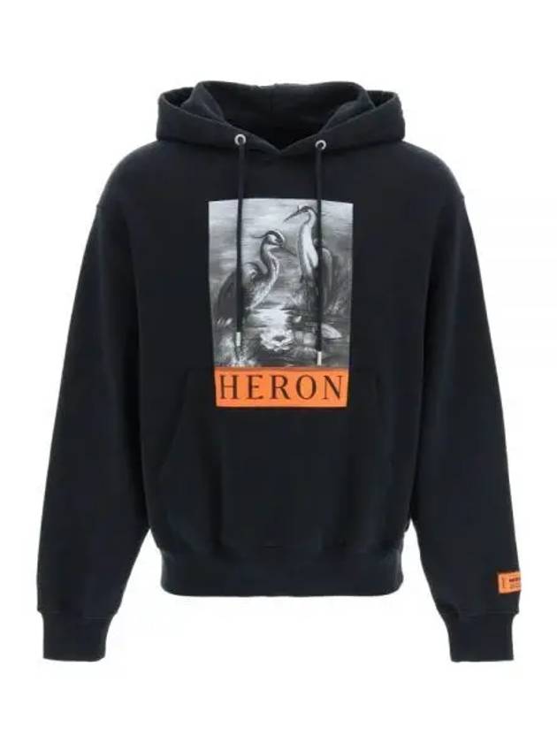 graphic print cotton hoodie black - HERON PRESTON - BALAAN 2