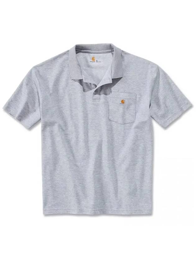 Polo short sleeve t shirt heather gray K570 HGY - CARHARTT - BALAAN 2