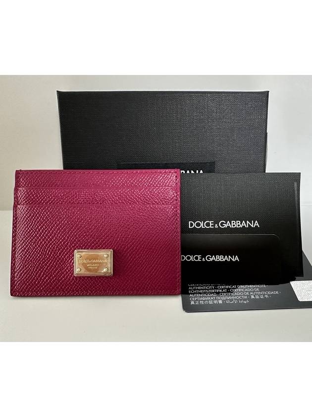 Logo Patch Calfskin Card Wallet Pink - DOLCE&GABBANA - BALAAN 5