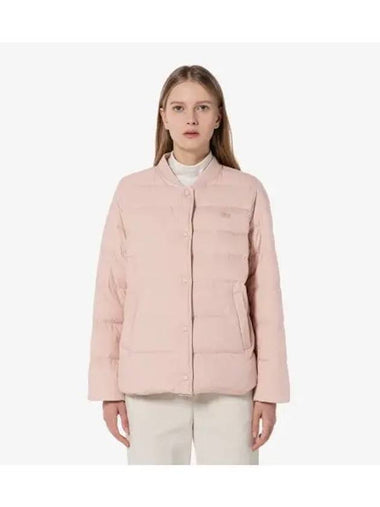 Women s Stadium Neck Lightweight Down Light Pink - LACOSTE - BALAAN 1